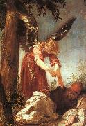ESCALANTE, Juan Antonio Frias y An Angel Awakens the Prophet Elijah dfg oil on canvas
